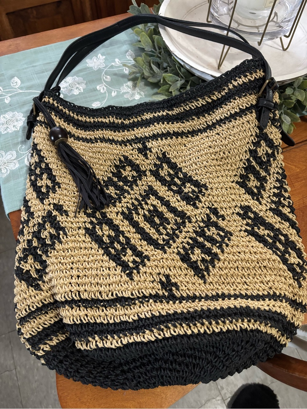 Lucky Brand Large Woven Bucket Bag